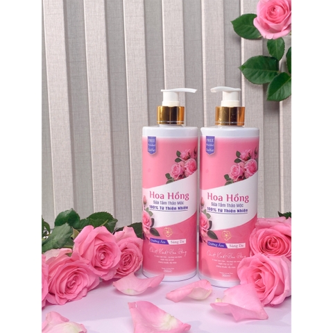 Sữa Tắm Thảo Mộc Hoa Hồng 500gr - Nguồn Gốc Thiên Nhiên - Hoa Đông Dương
