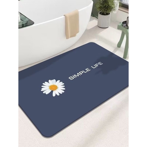 Thảm Lau Chân Silicon Vuông Đế Cao Su Hút Nước, Thảm Chùi Chân Nhà Tắm Chống Trượt Hình Vuông, Lót Cửa Chùi Chân