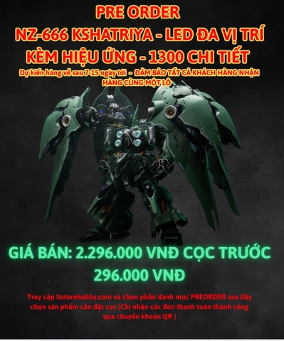 Đặt trước NZ-666 KSHATRIYA Solomon - Kèm led đa vị trí - 1300 chi tiết và 60 Runner
