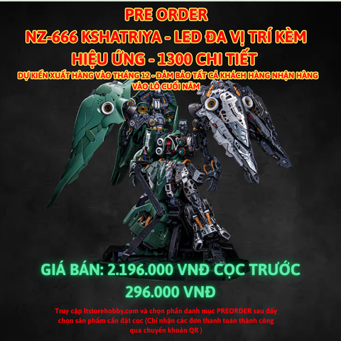 Đặt trước NZ-666 KSHATRIYA Solomon - Kèm led đa vị trí - 1300 chi tiết và 60 Runner