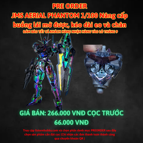 Đặt trước JMS Aerial 1/100 Phantom - Nâng cấp buồng lái có thể mở ra kèm phi công màu Phantom, kéo dài eo và cải tiến đùi