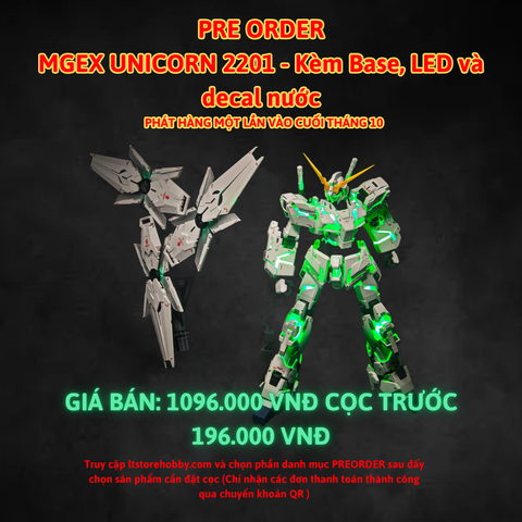 Đặt trước MGEX Unicorn Gundam 2201- Tặng kèm led và bộ base lớn - Về vào khoảng cuối tháng 10