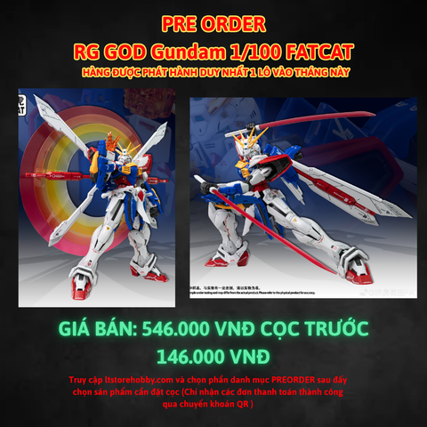 Đặt trước RG God Gundam 1/100 Fatcat - Hàng về vào tháng 10 năm nay với số lượng giới hạn
