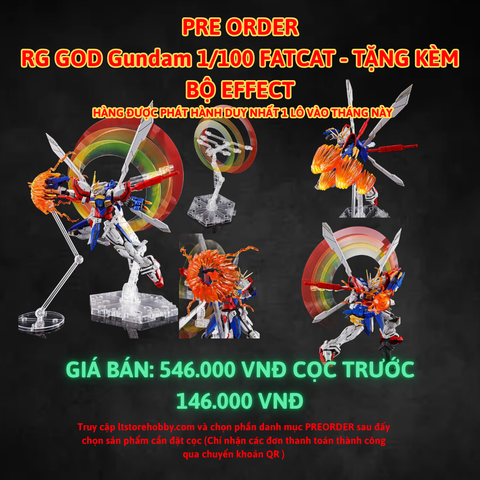 Đặt trước RG God Gundam 1/100 Fatcat - Hàng về vào tháng 10 năm nay với số lượng giới hạn