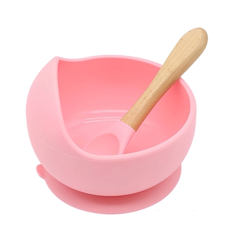 Set Bát Thìa Silicon Đế Bám Dính Chống Trượt Chống Nóng