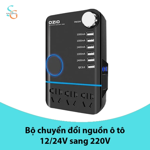Bộ chuyển đổi nguồn ô tô 12/24V sang 220V Ozio