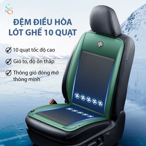 Đệm Điều Hòa Lót Ghế 10 quạt Cho Xe