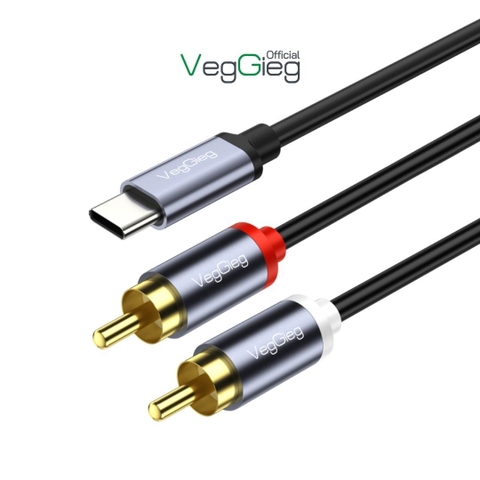 Cáp chuyển đổi VegGieg Type-C ra 2 Audio RCA V-A621