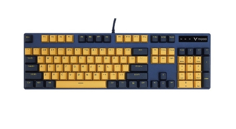 Bàn phím cơ gaming có dây Rapoo V500pro màu vàng xanh