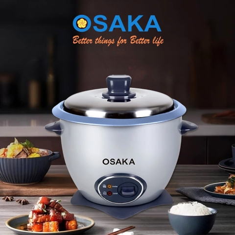 Nồi cơm điện Osaka RC220R(Màu Xám Phong Cách)  - Nấu cơm không phân biệt mọi loại gạo