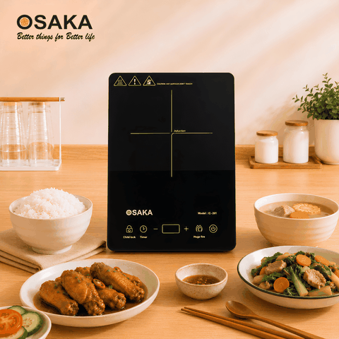 Bếp Từ OSAKA IC-201 2100W – Siêu Mỏng, Cảm Ứng, Cuộn Dây Đồng 2 Lớp, Tự Ngắt Khi Nhấc Nồi, Khóa An Toàn