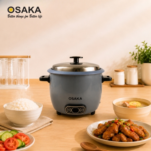 Nồi Cơm Điện OSAKA RC-181 Dung Tích 1.8L  Công Suất 700W - Lòng Nồi Chống Dính Nắp Inox 304