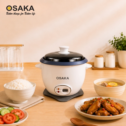 Nồi Cơm Điện Nắp Rời OSAKA RC-220R Dung Tích 2.2L - Công Suất 900W – Lòng Nồi Chống Dính – Nắp Inox 304