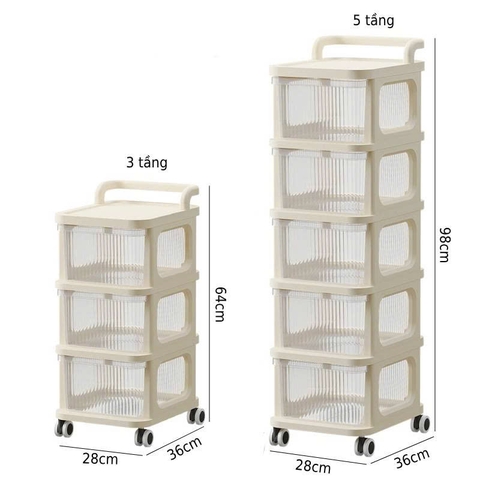 Kệ nhựa đựng đồ đa năng có bánh xe (Chịu Tải 20Kg)