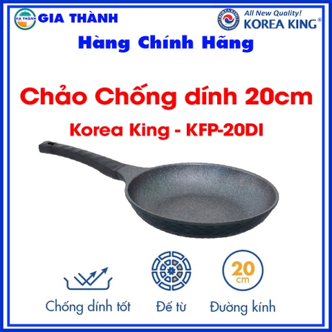 Chảo chống dính Hàn Quốc Korea King Size 20,26,28cm (lòng cạn) - Dùng được mọi loại bếp