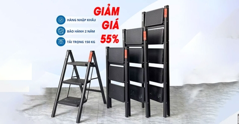 (Hàng dày) Miễn ship-  Thang chữ A Gấp gọn 3 bậc, 4 bậc, 5 bậc Ghế thang Decor tiện lợi Cho Gia Đình