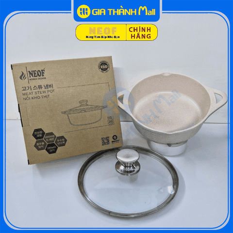 Nồi Đúc NEOF Size 20 Đáy Từ Kho Thịt Cá Đáy Từ
