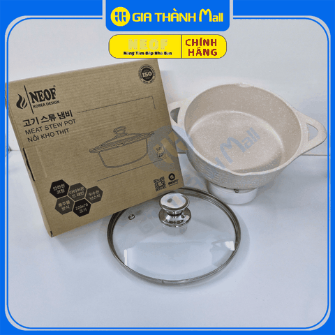 Nồi Đúc NEOF Size 22 Đáy Từ Kho Thịt Cá Đáy Từ