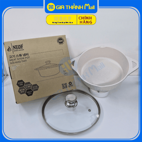 Nồi Đúc NEOF Size 24 Đáy Từ Kho Thịt Cá Đáy Từ