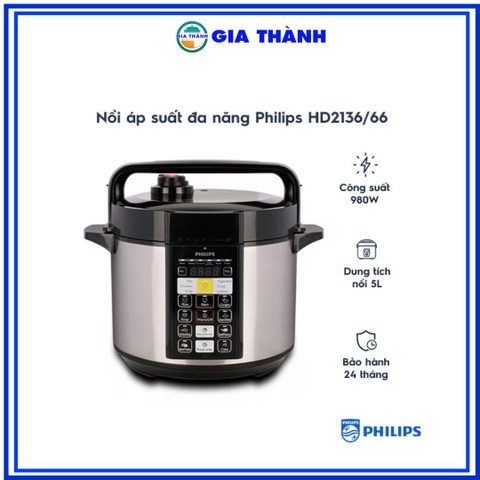 Nồi áp suất Philips HD2136/66 5L -Hàng chính hãng