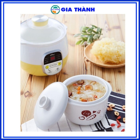 Nồi nấu chậm Bear SUBE001 0,8L kèm xửng hấp + nồi sứ Bảo hành chính hãng 18 tháng