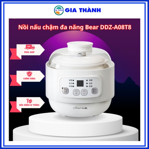 Nồi nấu chậm đa năng Bear DDZ-A08T8 Bảo hành 18 tháng