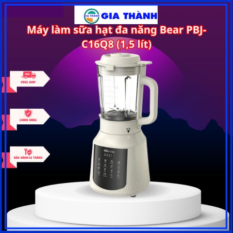 Máy làm sữa hạt đa năng Bear PBJ-C16Q8 (1,5 lít) Bảo hành chính hãng 18 tháng