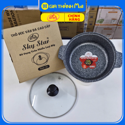 Thố đúc vân đá đáy từ CAO CẤP SKYSTAR size 22