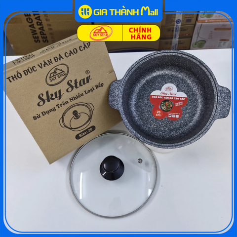 Thố đúc vân đá đáy từ CAO CẤP Sky Star size 20