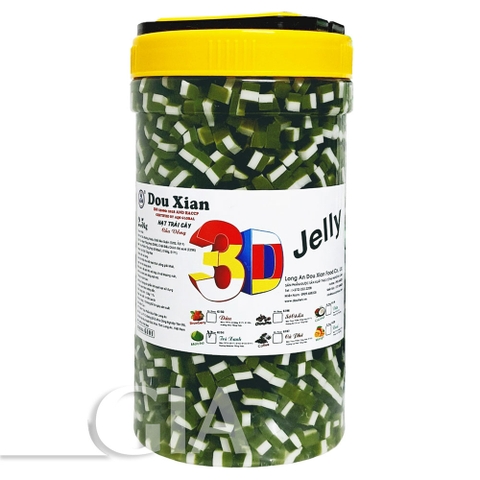 Thạch 3D Douxian hộp 2.5kg - TRÀ XANH - HẠT LỚN