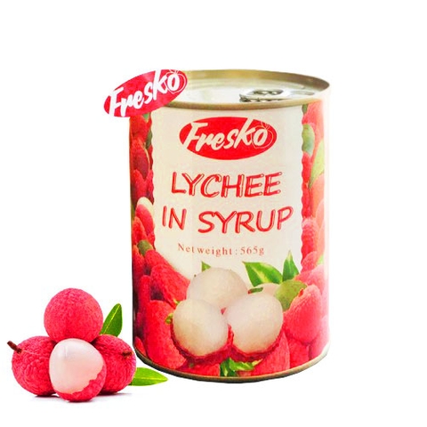 Vải ngâm Fresko lon 565g