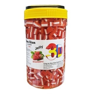 Thạch 3D Douxian hộp 2.5kg - DÂU - HẠT LỚN