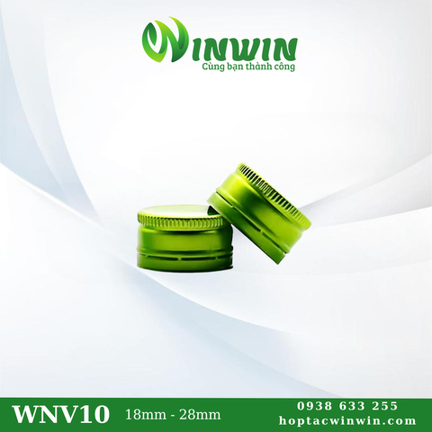 Nắp nhôm vặn 18mm - 28mm màu xanh lá