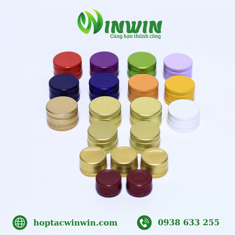 Nắp nhôm vặn 18mm - 28mm màu đỏ