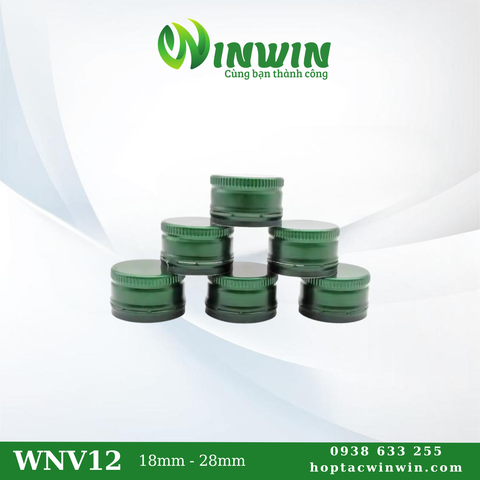 Nắp nhôm vặn 18mm - 28mm màu xanh rêu