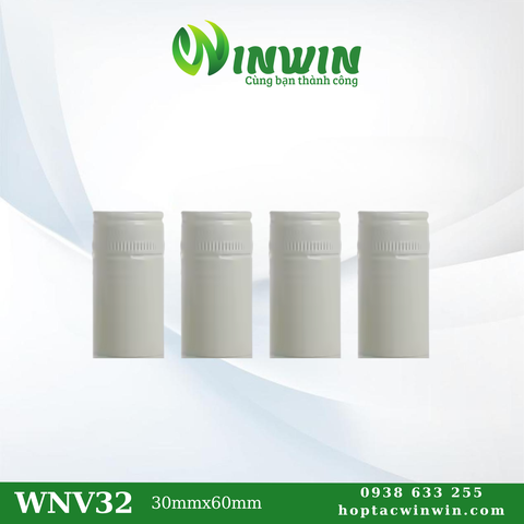 Nắp nhôm vặn 30mmx60mm màu trắng sữa