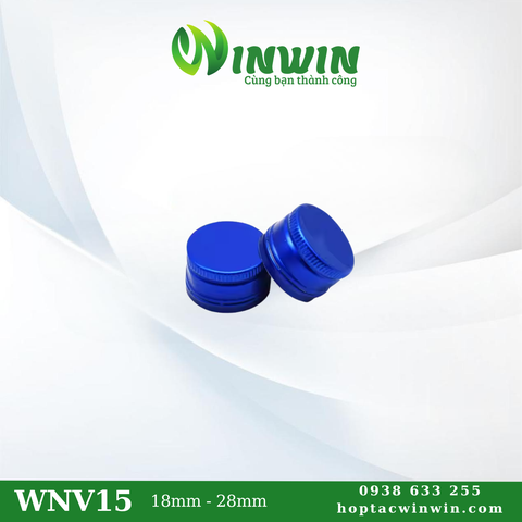 Nắp nhôm vặn 18mm - 28mm màu xanh coban