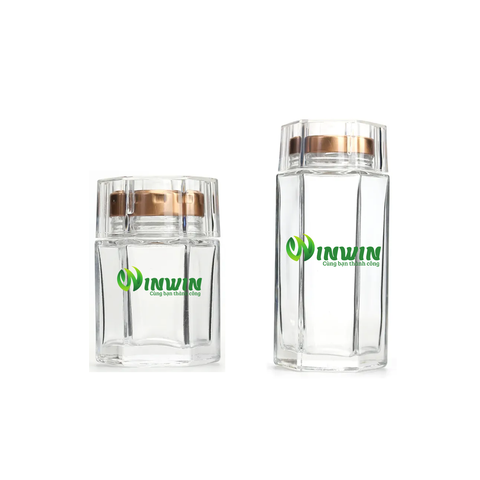 Hũ thủy tinh lục giác 2 nắp 40ml 50ml 80ml 100ml 120ml 150ml 180ml 280ml 360ml