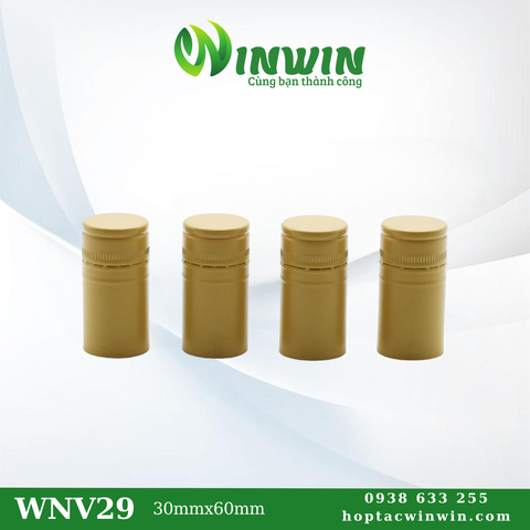 Nắp nhôm vặn 30mmx60mm màu vàng