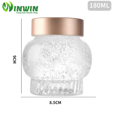 Hũ thủy tinh dáng lồng đèn 2 nắp 180ml 360ml
