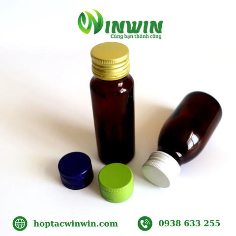 Nắp nhôm vặn 18mm - 28mm màu xanh dạ quang