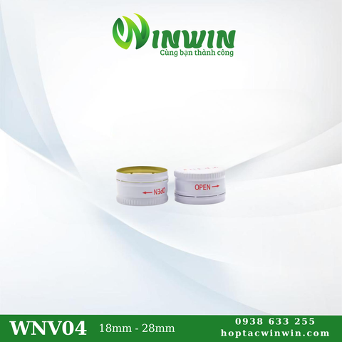 Nắp nhôm vặn 18mm - 28mm màu trắng