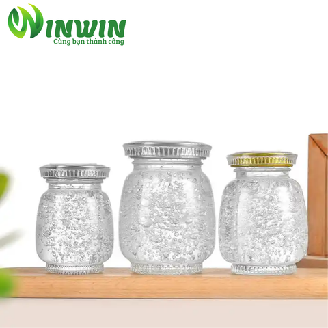 Hũ thủy tinh dáng lồng đèn cao 2 nắp 80ml 120ml 180ml 360ml 750ml