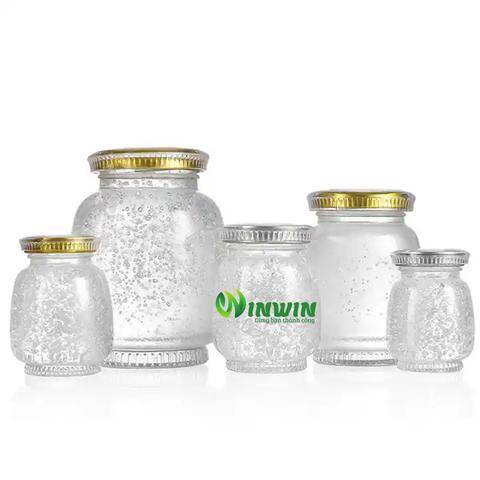 Hũ thủy tinh dáng lồng đèn cao 2 nắp 80ml 120ml 180ml 360ml 750ml