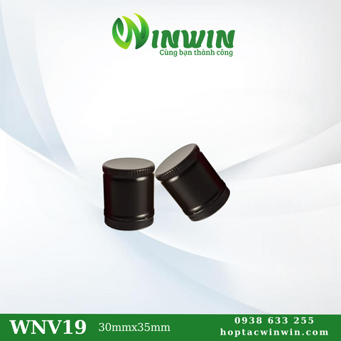 Nắp nhôm vặn 30mmx35mm màu đen
