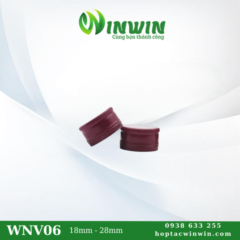 Nắp nhôm vặn 18mm - 28mm màu đỏ rượu vang