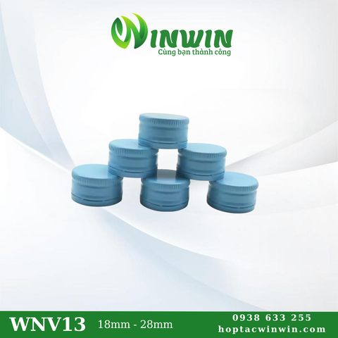 Nắp nhôm vặn 18mm - 28mm màu xanh dương