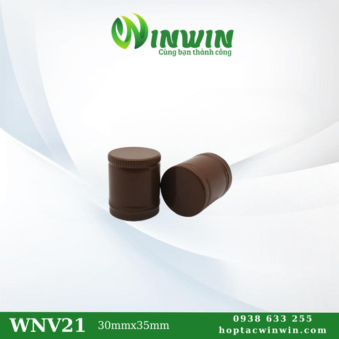 Nắp nhôm vặn 30mmx35mm màu nâu