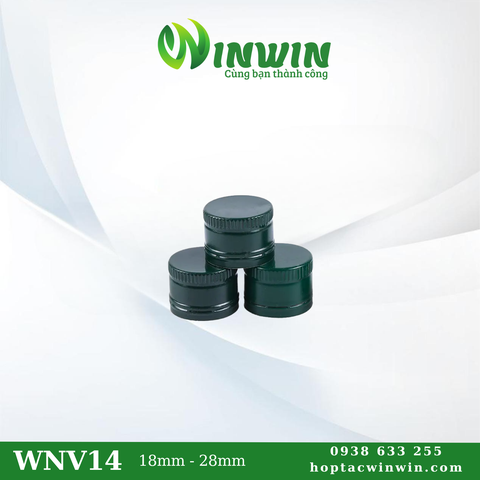 Nắp nhôm vặn 18mm - 28mm màu xanh cổ vịt