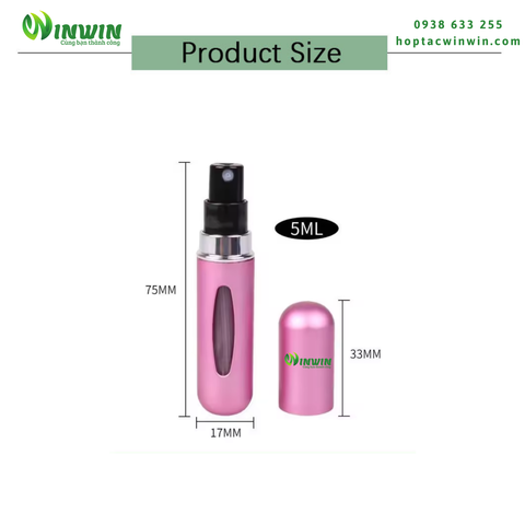 Chai nhôm đựng nước hoa bỏ túi 5ml